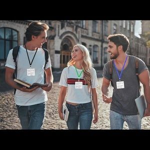 COVID Vaccine 4”x3” PVC Sleeve W/Black 36” Lanyard